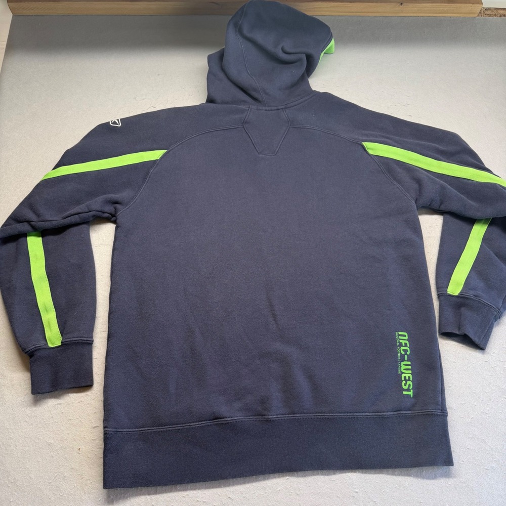 Reebok Hoodie Mens Small Blue Seattle Seahawks NFL Authentic Sideline Sweatshirt - Picture 10 of 12